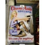 A VINTAGE STYLE METAL 'CLASSIC AUTO' SIGN