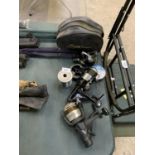 THREE FISHING REELS AND THREE LOTS OF LINE ALL IN GOOD WORKING ORDER