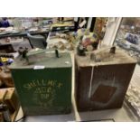 TWO VINTAGE METAL PETROL CANS TO INCLUDE SHELL-MEX BP EXAMPLE