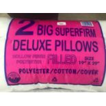 A PAIR OF DREAMWISE BIG SUPERFIRM DELUXE QUILTED PILLOWS 19 INCH X 29 INCH