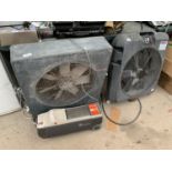 TWO INDUSTRIAL FANS TO INCLUDE AN EESI COOL AND AN ELECTROLUX VACUUM CLEANER IN WORKING ORDER