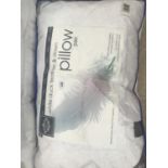 A PAIR OF NEW WHITE DUCK FEATHER AND DOWN PILLOWS