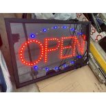 A LIGHT UP 'OPEN' SIGN IN WORKING ORDER