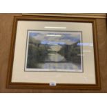 A FRAMED IRONRBRIDGE GORGE 150/450 LIMITED EDITION PRINT