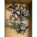 A BOX CONTAINING VARIOUS LEAD SOLDIERS