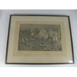 A FRAMED PICTURE OF A BATTLE BETWEEN BRITISH AND GERMANS