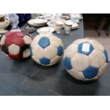 THREE SIGNED MATCH FOOTBALLS TO INCLUDE GEORGE BEST, JOE CORRIGAN AND MANY MORE MANCHESTER CITY