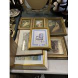 A COLLECTION OF FRAMED AND GILT FRAMED PICTURES AND PRINTS