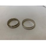 TWO SILVER BAND RINGS