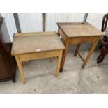 TWO VINTAGE SCHOOL DESKS