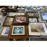 A LARGE COLLECTION OF ASSORTED FRAMED PICTURES AND PRINTS