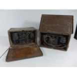 TWO VINTAGE FIELD TELEPHONES IN CASE