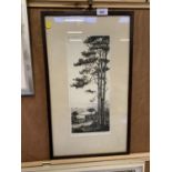 A FRAMED HAROLD THORNTON 'LYME REGIS' LIMITED EDITION ENGRAVING