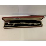 A SILVER LINK CHAIN NECKLACE, BOXED