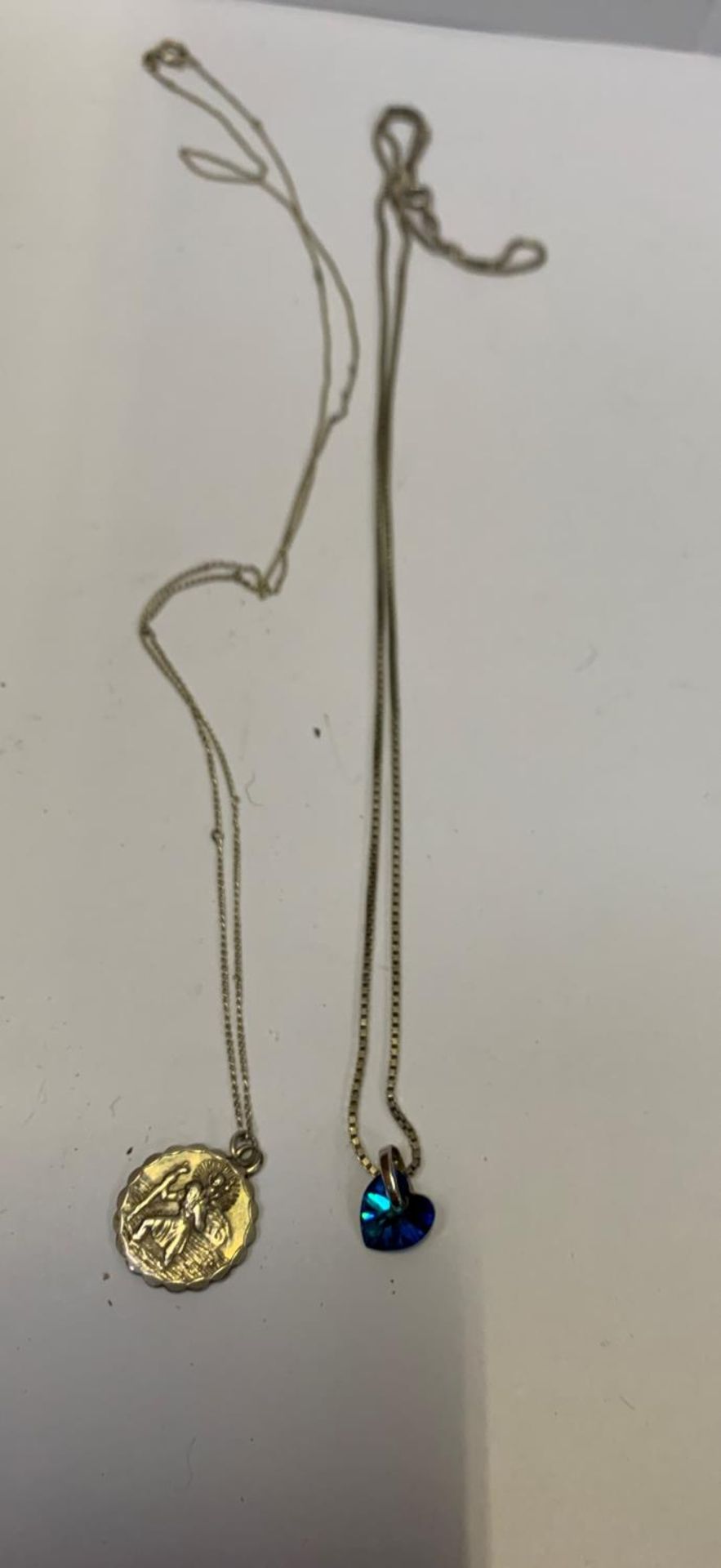 TWO LADIES SILVER NECKLACES