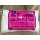 A PAIR OF DREAMWISE BIG SUPERFIRM DELUXE QUILTED PILLOWS 19 INCH X 29 INCH