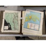 A BINDER COMPLETE WITH VARIOUS VINTAGE WAR TIME MAPS