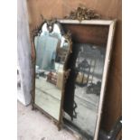 TWO VINTAGE MIRRORS WITH ORNATE SURROUNDS
