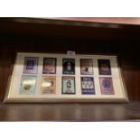 A FRAMED COLLECTION OF VINTAGE ASSORTED ADVERTISING CARDS