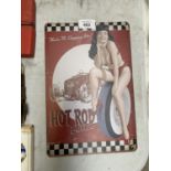 A VINTAGE STYLE 'HOT ROD' METAL SIGN