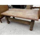 AN OAK COFFEE TABLE