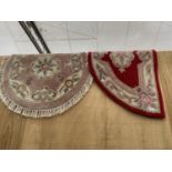 TWO PATTERNED RUGS - ONE CIRCULAR, ONE SEMI-CIRCULAR