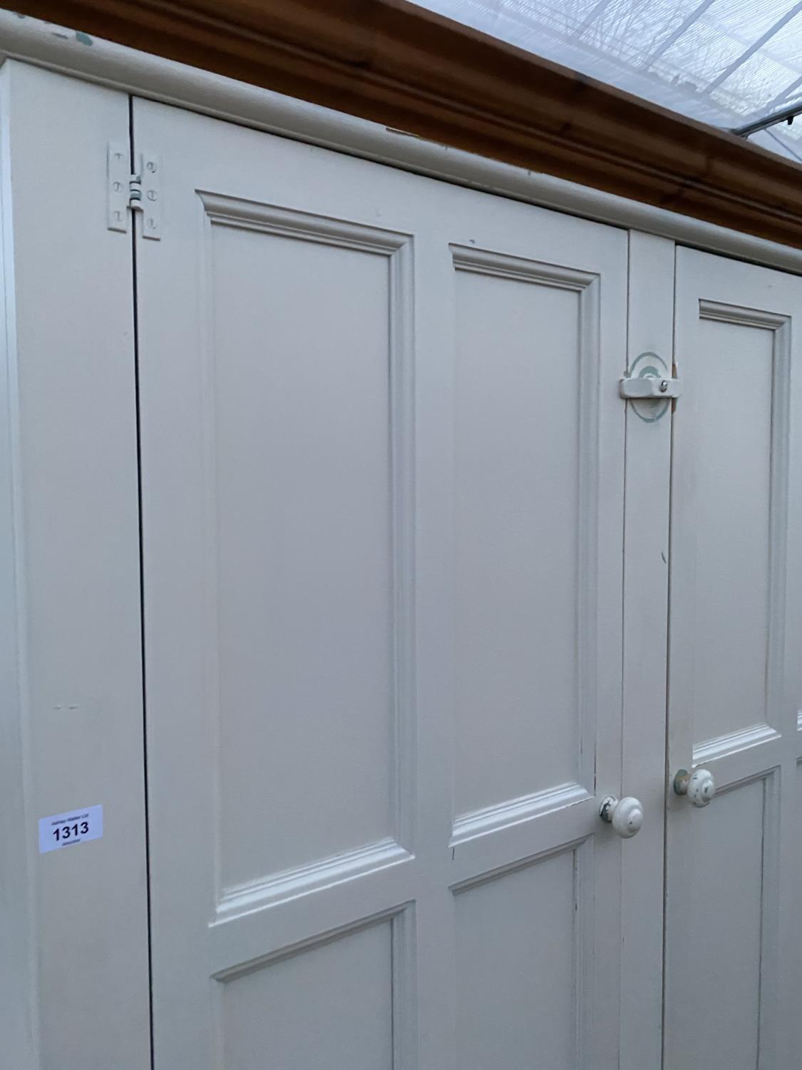 A YESTERDAYS PINE CREAM AND PINE WARDROBE AND DOUBLE BED HEAD - Image 4 of 5