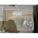 A COLLECTION OF PAPERWORK AND RECEIPTS FROM THE 1940'S RAILWAY