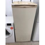 A HOTPOINT ICE DIAMOND UPRIGHT FREEZER MISSING A DRAWER AND IN NEED OF CLEAN IN WORKING ORDER