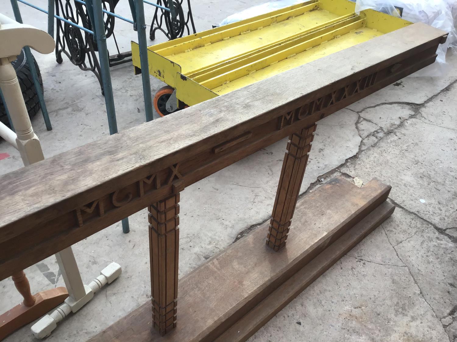 A VINTAGE INSCRIBED ALTER RAIL 240CM X 60CM HIGH - Image 4 of 4