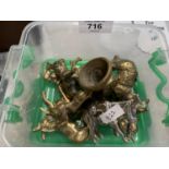 CONTAINER OF BRASS AND METAL FIGURES