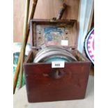 A VINTAGE OAK CASED PIDGEON RACING TIMER CLOCK