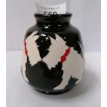 A MOORCROFT POTTERY SMALL 'WESTIE' PATTERN VASE