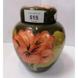A MOORCROFT POTTERY HIBISCUS PATTERN GINGER JAR
