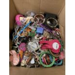 A LARGE BOX OF ASSORTED COSTUME JEWELLERY