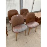 FOUR RETRO BEECH DINING CHAIRS