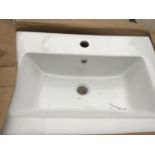 AN AS NEW AND BOXED VICTORIA PLUMB WHITE WASH BASIN 600 X 440 BAS1001