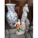THREE ITEMS - ROYAL DOULTON REFLECTIONS 'A WINTERS WALK' HN 3952, ORIENTAL VASE AND STAFFORDSHIRE