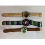 THREE VARIOUS FASHION WATCHES