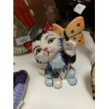 A LORNA BAILEY BUTTERFLY CAT CERAMIC MODEL