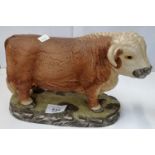 A LEONARDO COLLECTION CERAMIC PAINTED BULL MODEL