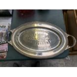 A VINTAGE SILVER PLATED FOOD WARMER SERVING DISH