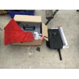 A NEW AND BOXED OZITO FAN COOLED ARC WELDER WITH GLOVES, FACE MASK, WELDING RODS, BRUSH ETC