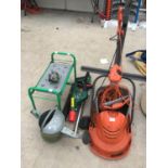 A FLYMO ELECTRIC MOWER IN WORKING ORDER , BOSCH HEDGECUTTER ETC FOR SPARES OR REPAIR, GALVANISED