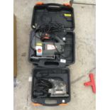 TWO CASED POWER TOOLS TO INCLUDE A CHALLENGE EXTREME PDS110SMD MOUSE SANDER AND A CHALLENGE