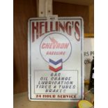 A VINTAGE STYLE METAL 'HELLINGS' SIGN