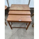 A FRENCH AND SON RETRO DANISH TEAK NEST OF THREE TABLES