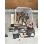 VARIOUS TOOLS TO INCLUDE RASPS, PLIERS, SAW, SCREWDRIVER ETC