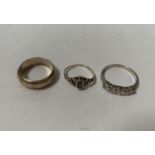 THREE LADIES SILVER RINGS