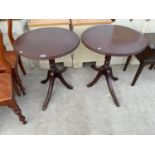 TWO CIRCULAR MAHOGANY OCCASIONAL TABLES